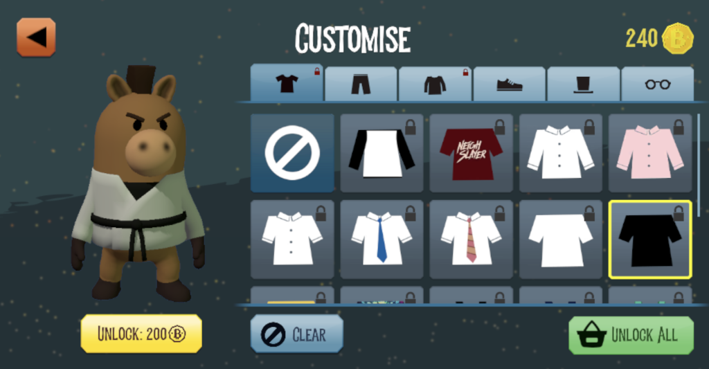 Customisation Screen